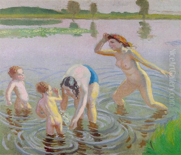 Baignade Aux Nenunphars Oil Painting by Maurice Denis