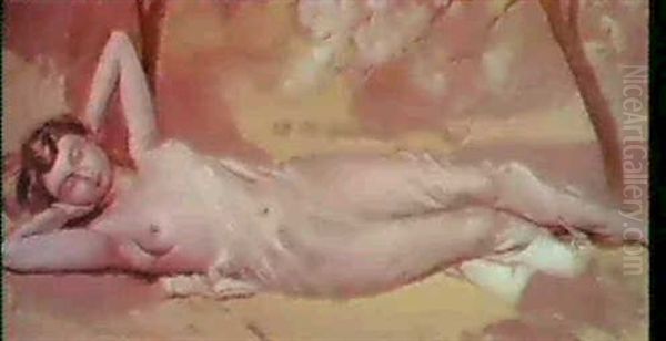 Nu Allongee Oil Painting by Maurice Denis