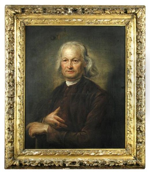 Portrait Of A Gentleman In A Brown Coat Oil Painting by Balthazar Denner