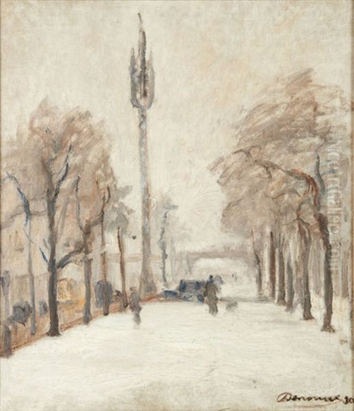 Rue Enneigee Oil Painting by Alexandre Denonne