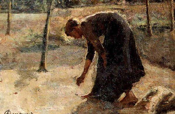La Ramasseuse De Chataignes Oil Painting by Alexandre Denonne