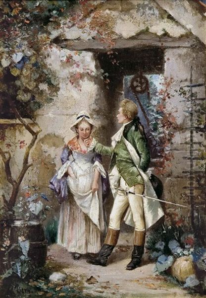 El Cortejo Oil Painting by Kalman (Koloman) Deri