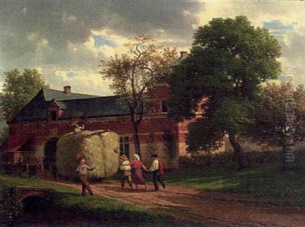 Efter Skorden Oil Painting by Louis Derickx