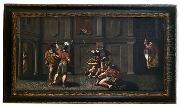 Scena Storica Con Soldati In Un Interno Oil Painting by Claude Deruet