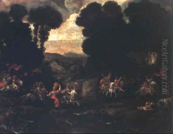 Combat D'amazones Oil Painting by Claude Deruet