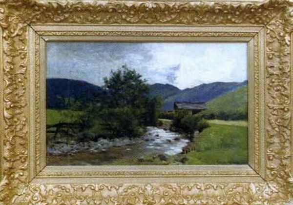 Ruisseau Dans La Vallee D'abondance Oil Painting by Jean Alfred Desbrosses