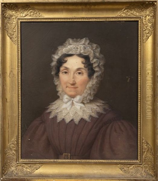 Portrait De Femme Oil Painting by Guillaume Descamps