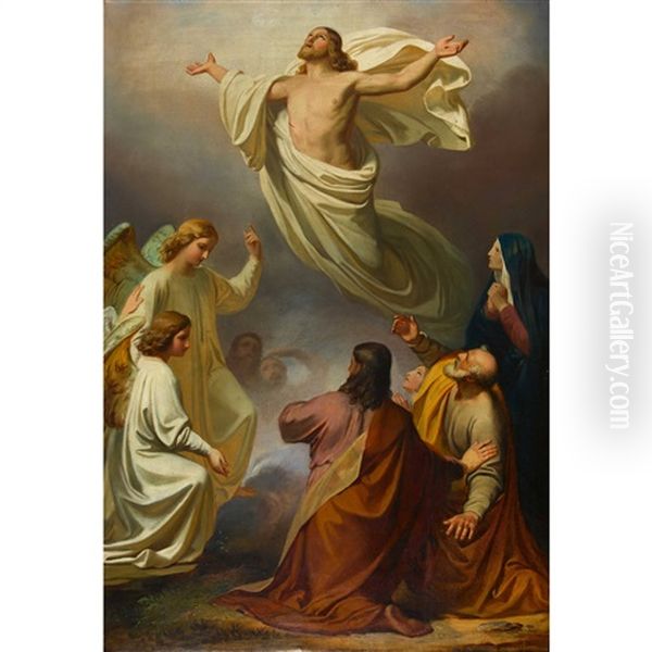 Himmelfahrt Christi Oil Painting by Melchior Paul Von Deschwanden