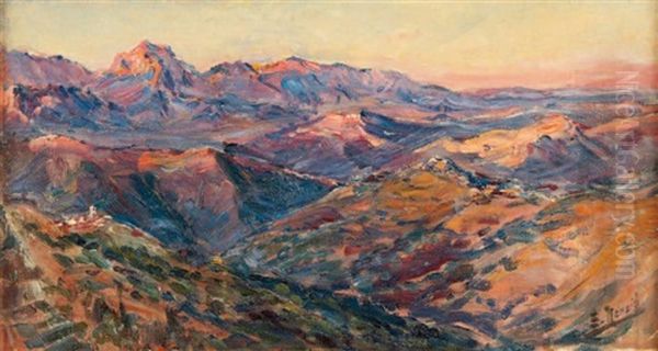 Caravane Au Desert Oil Painting by Eugene F. A. Deshayes