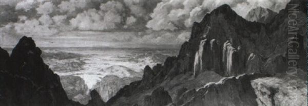 Les Hauteurs De Metlili Oil Painting by Eugene F. A. Deshayes