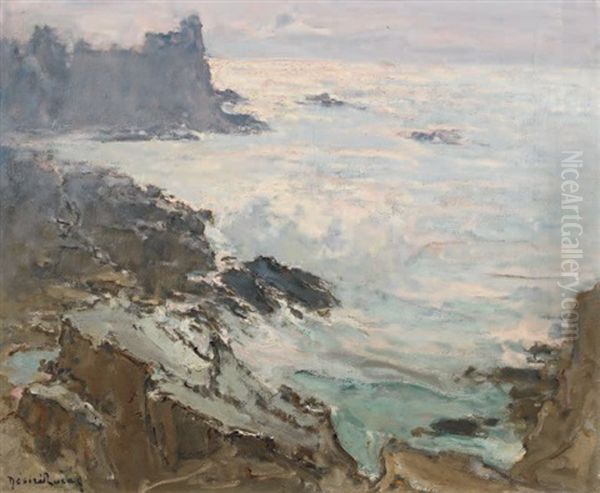 Falaises Oil Painting by Louis Marie Desire-Lucas