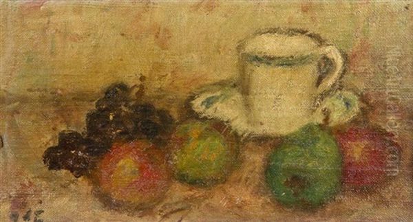 Composition Aux Fruits Et Tasse Oil Painting by Georges d'Espagnat