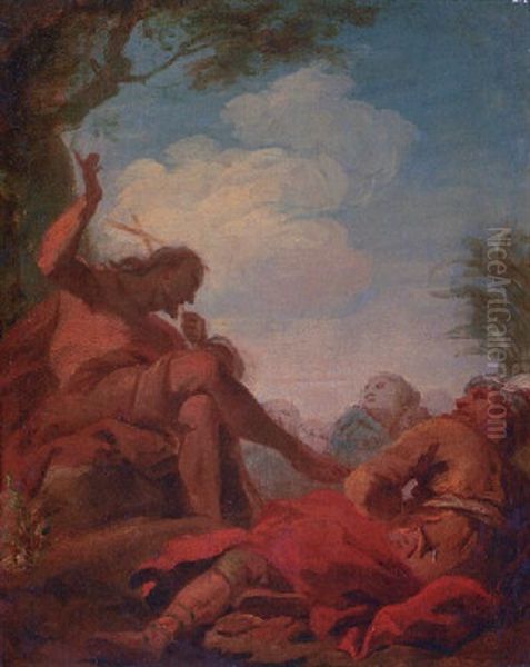 The Sermon Of Saint John The Baptist Oil Painting by Jean-Baptiste Despax