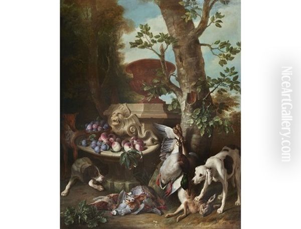 Crane In Marsh Oil Painting by Alexandre-Francois Desportes