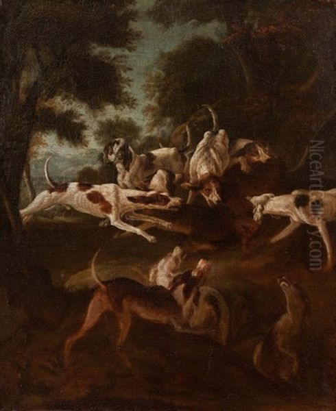 L'hallali Du Sanglier Oil Painting by Alexandre-Francois Desportes