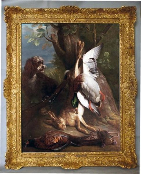 Chien Et Gibier Oil Painting by Alexandre-Francois Desportes