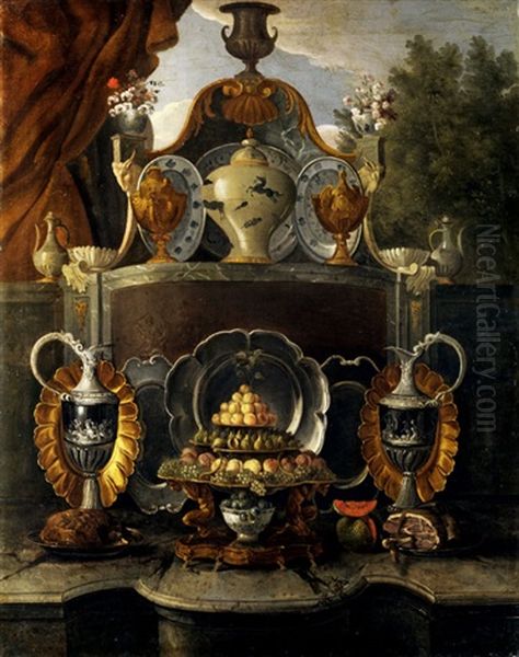 Prunkstillleben Eines Schautisches Oil Painting by Alexandre-Francois Desportes
