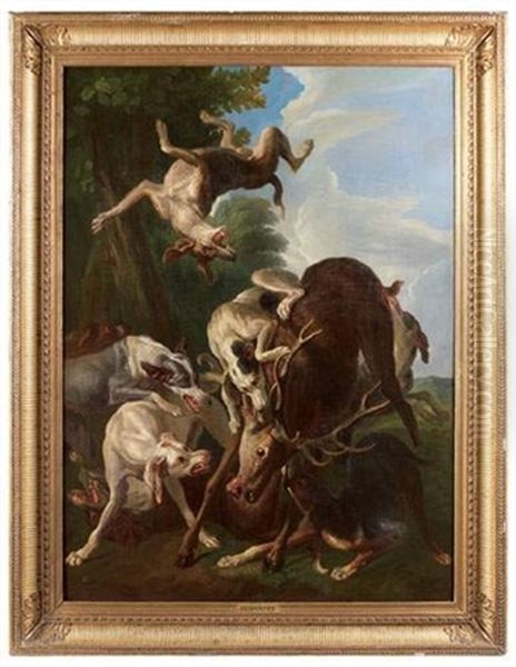 L'hallali Du Cerf Oil Painting by Alexandre-Francois Desportes