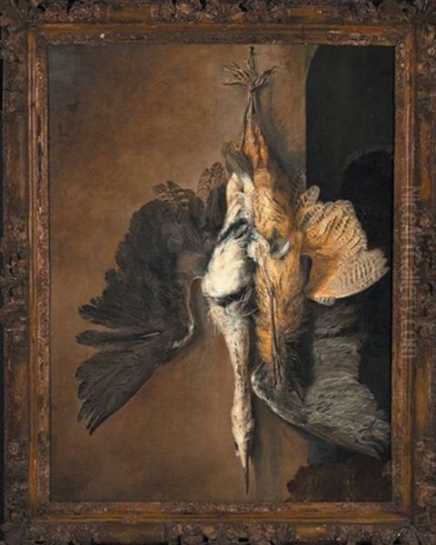 Nature Morte With Game Birds Oil Painting by Alexandre-Francois Desportes