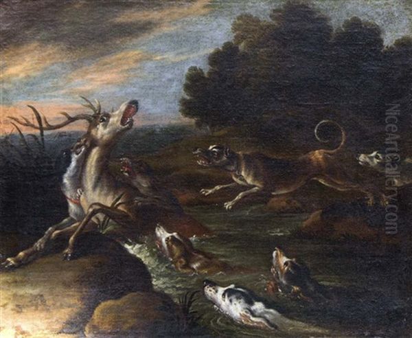 Le Bat-l'eau Oil Painting by Alexandre-Francois Desportes