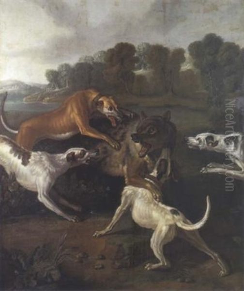 La Chasse Au Loup Oil Painting by Alexandre-Francois Desportes