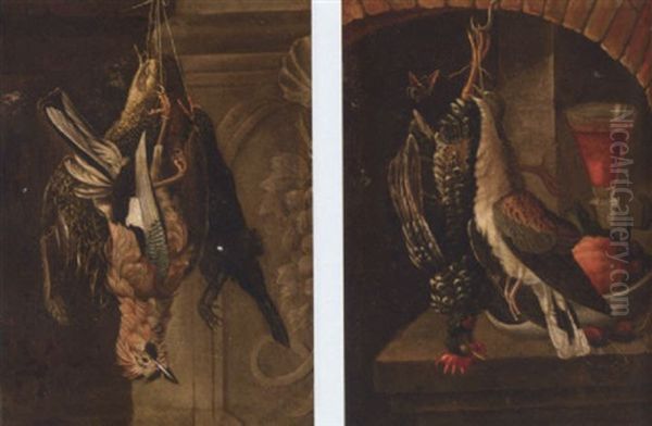 Dead Game Hanging By A Column Oil Painting by Alexandre-Francois Desportes