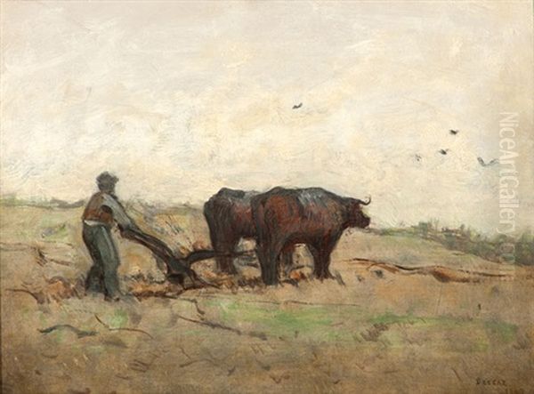 Spring Plowing Oil Painting by Louis Paul Dessar