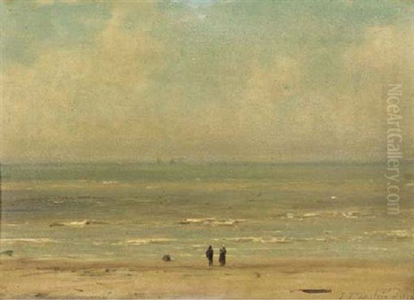 Staring Out Over Sea Oil Painting by Johannes Joseph Destree