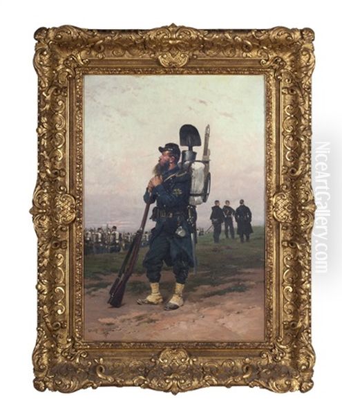 Infantry Soldier Oil Painting by Edouard Jean Baptiste Detaille