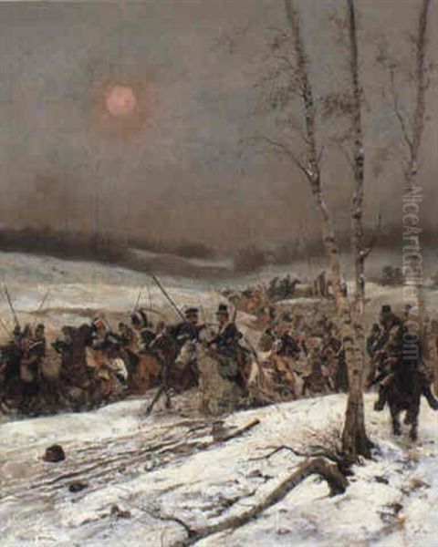 Cossacks Oil Painting by Edouard Jean Baptiste Detaille