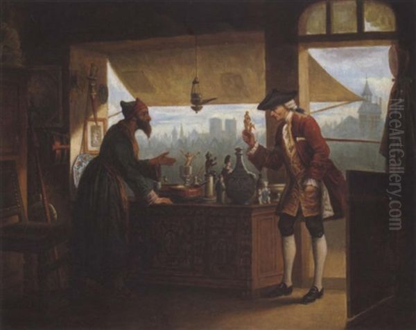 Im Antiquitatenladen Oil Painting by Laurent Didier Detouche