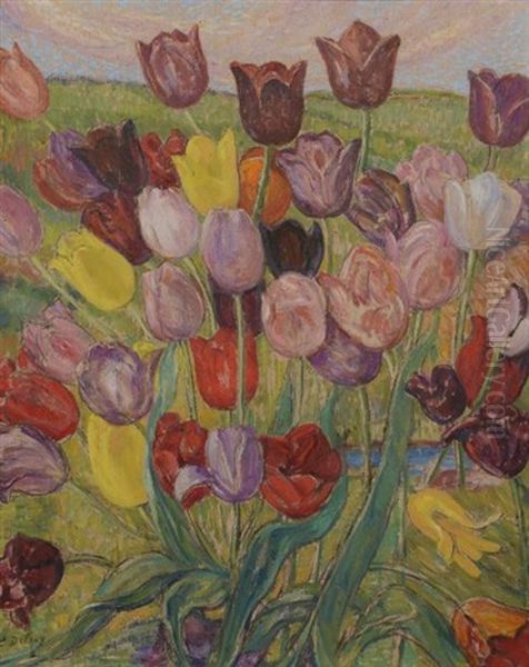 Tulipes Oil Painting by Leon Detroy