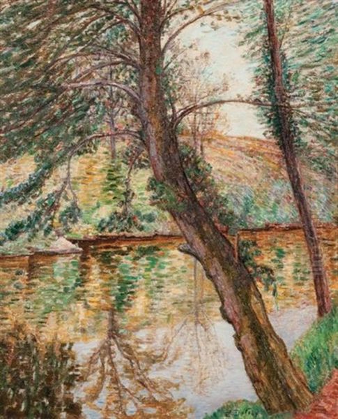Les Arbres Au Bord De La Creuse Oil Painting by Leon Detroy