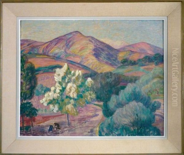 Paysage Montagneux Oil Painting by Leon Detroy