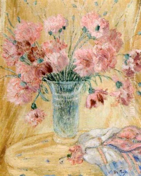 Fleurs Oil Painting by Leon Detroy