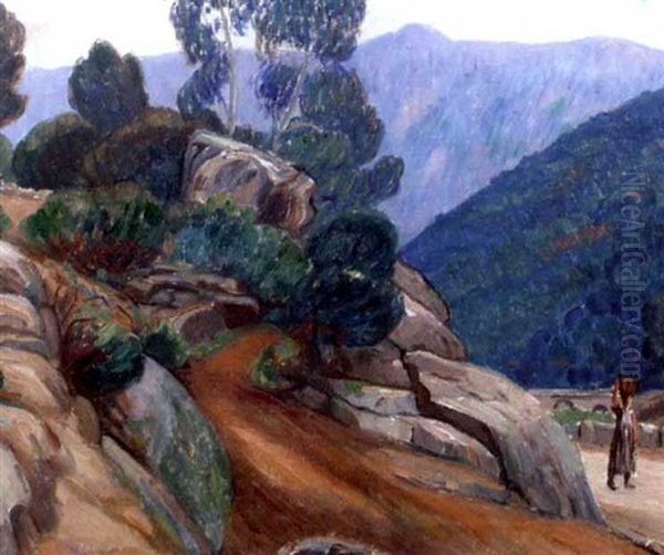 Paysage A La Porteause D'eau Oil Painting by Leon Detroy