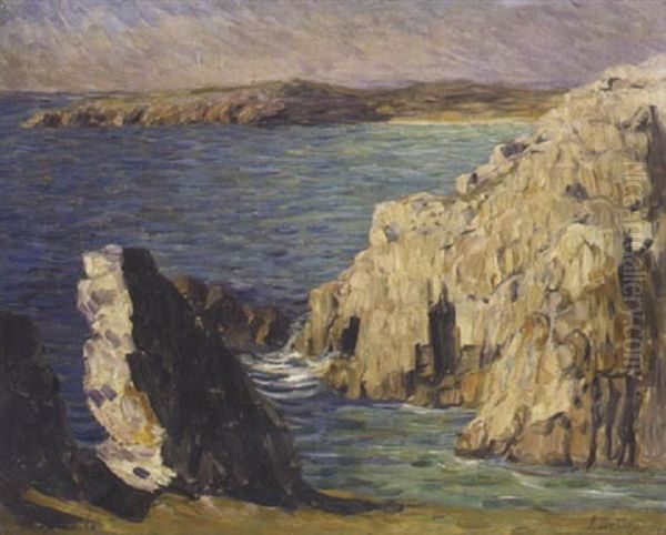 Rochers A Camaret Oil Painting by Leon Detroy