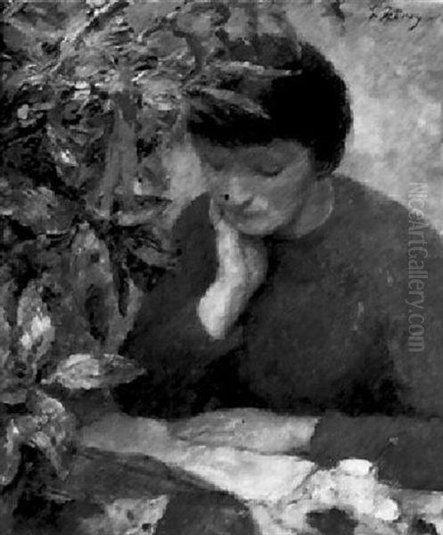 La Lecture Oil Painting by Leon Detroy