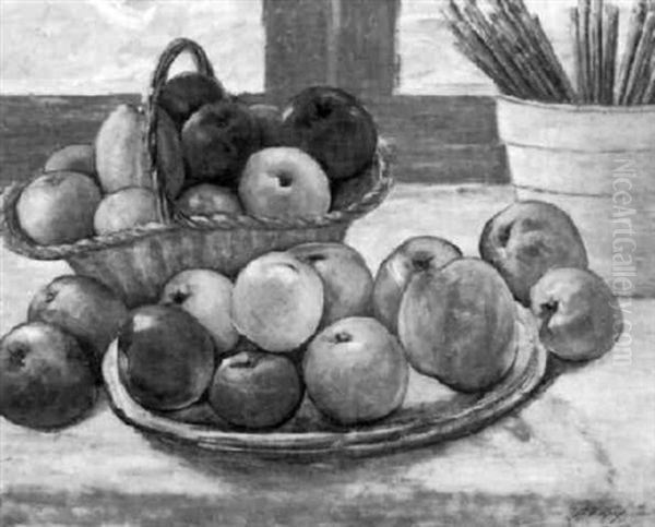 Coin D'atelier Aux Pommes Oil Painting by Leon Detroy