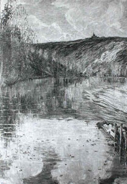 La Riviere (gargilesse) Oil Painting by Leon Detroy