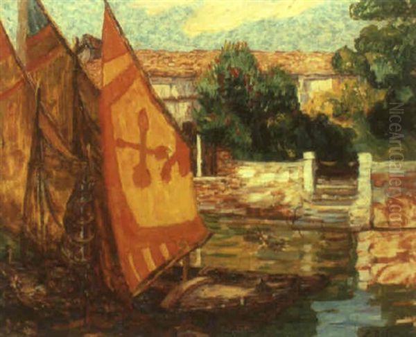 Venise, La Giudeca Oil Painting by Leon Detroy