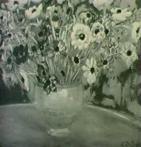 Vase De Fleurs Oil Painting by Leon Detroy