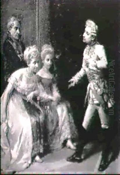 Pleading His Cause Oil Painting by Cesare Auguste Detti