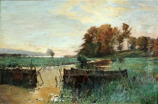 Herbstliche Havellandschaft Oil Painting by Ludwig Dettmann
