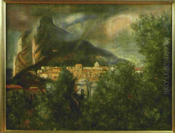 Ansicht Von Anacapri Auf Capri Mit Der Tiberiusvilla Oil Painting by Ludwig Dettmann