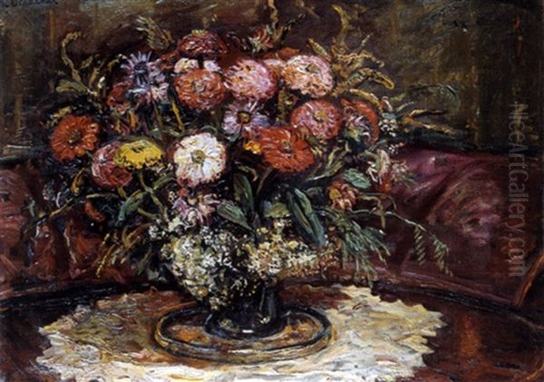 Grosses Blumenstilleben Oil Painting by Ludwig Dettmann