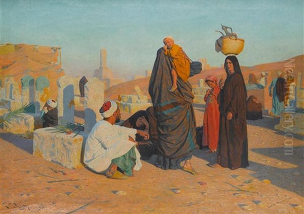 Id El-fitr Oil Painting by Ludwig Deutsch