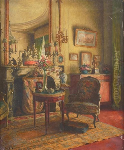 Le Salon Oil Painting by Ludwig Deutsch