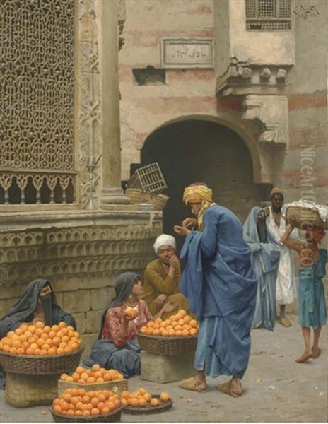 The Orange Seller, Cairo Oil Painting by Ludwig Deutsch