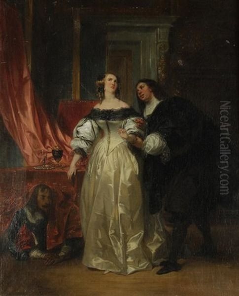 Le Tartuffe Ou L'imposteur Oil Painting by Eugene Francois Marie Joseph Deveria